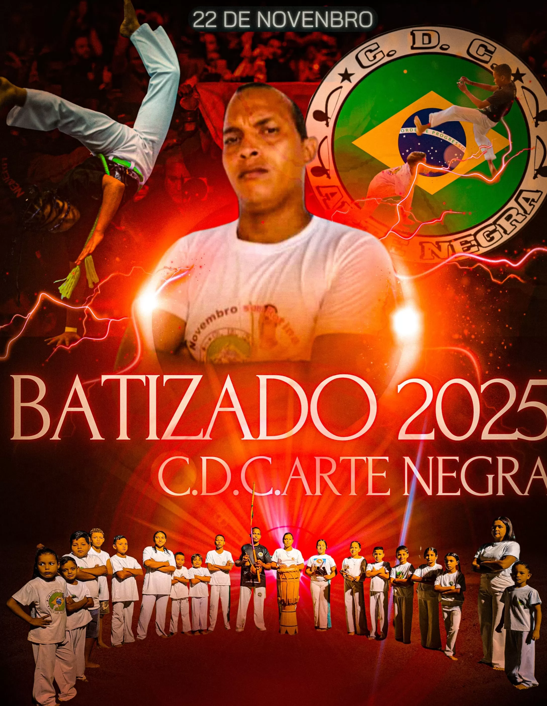 Cartaz do Evento Batizado infato juvenil  de capoeira