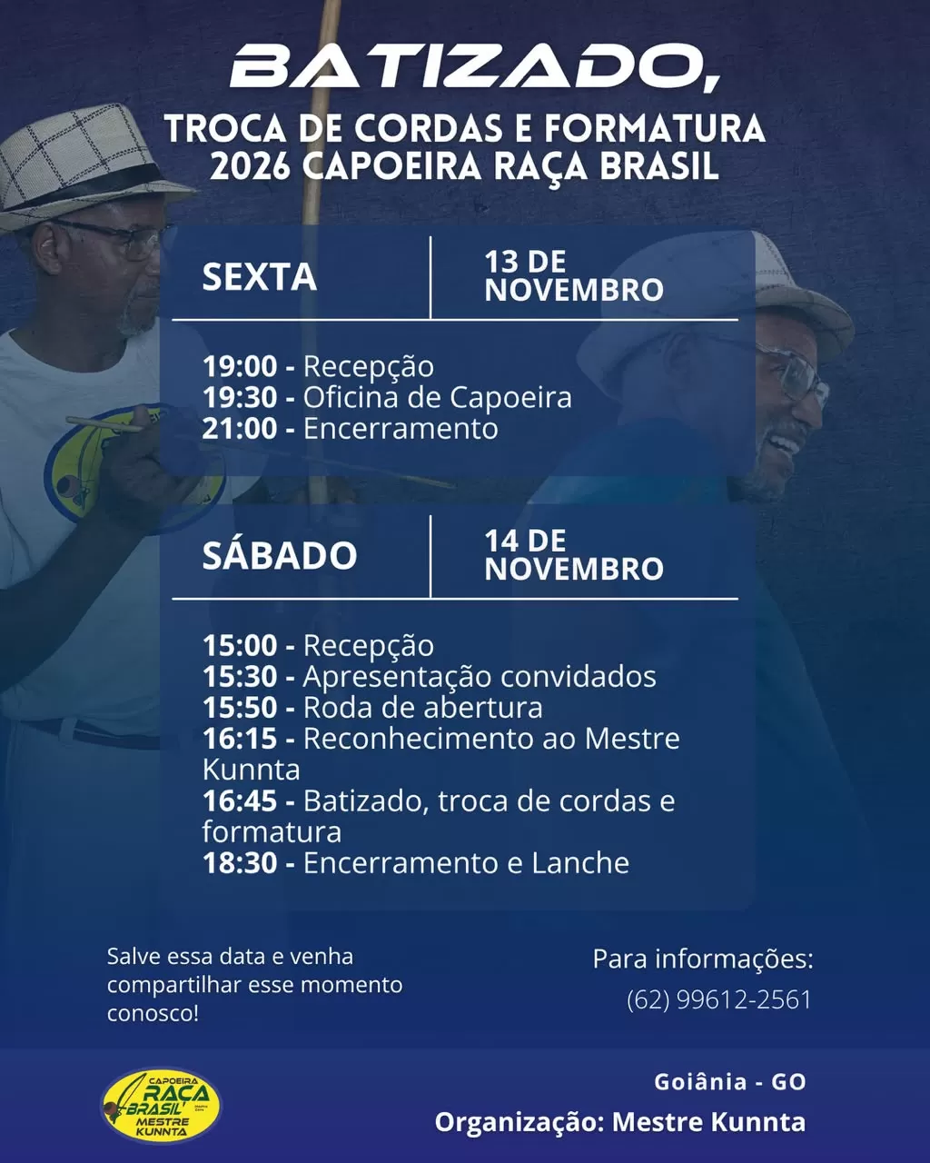 Cartaz do evento Batizado, Troca de Cordas e Formatura
