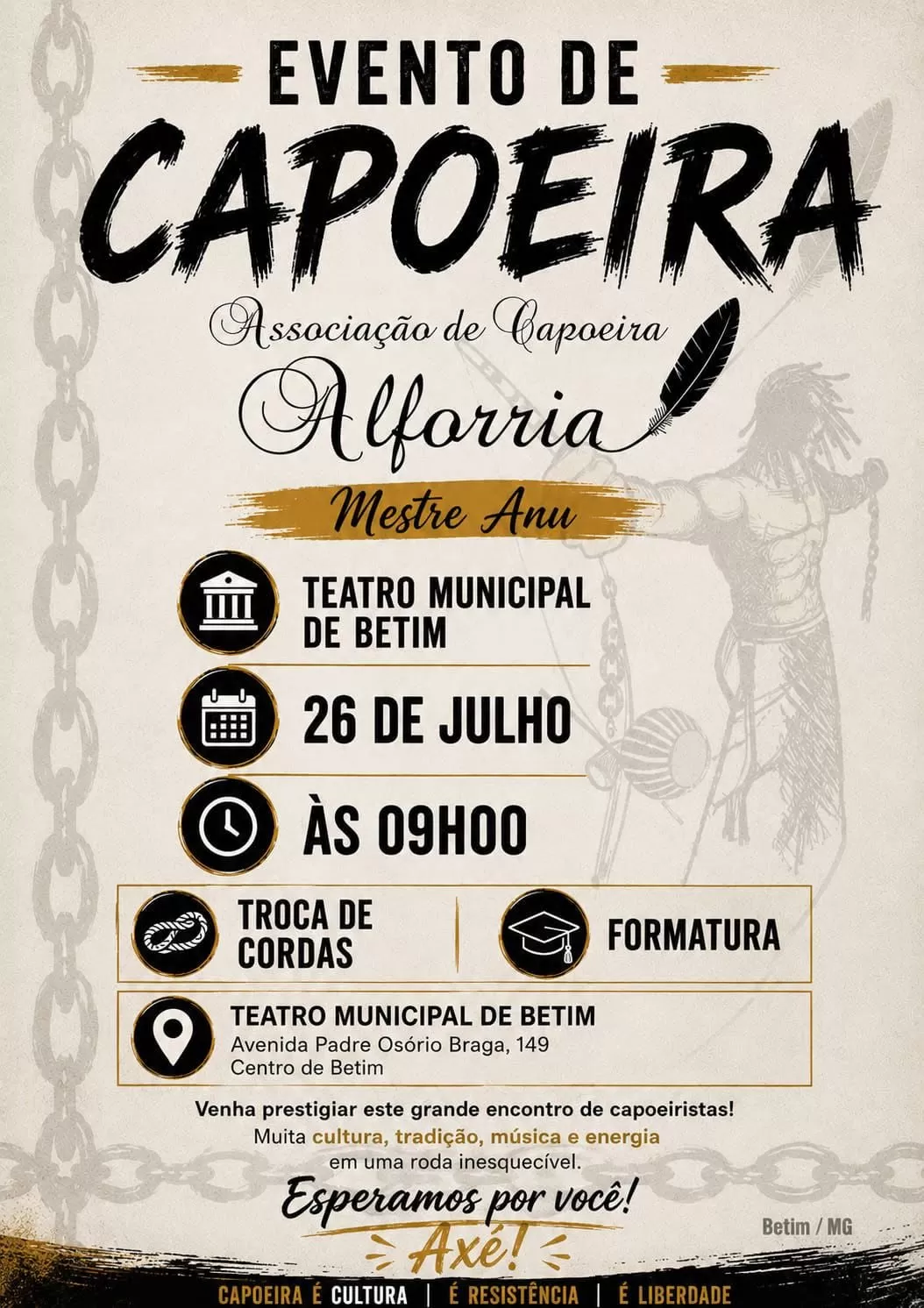 Cartaz da notícia Evento de Capoeira - 26/07/2026