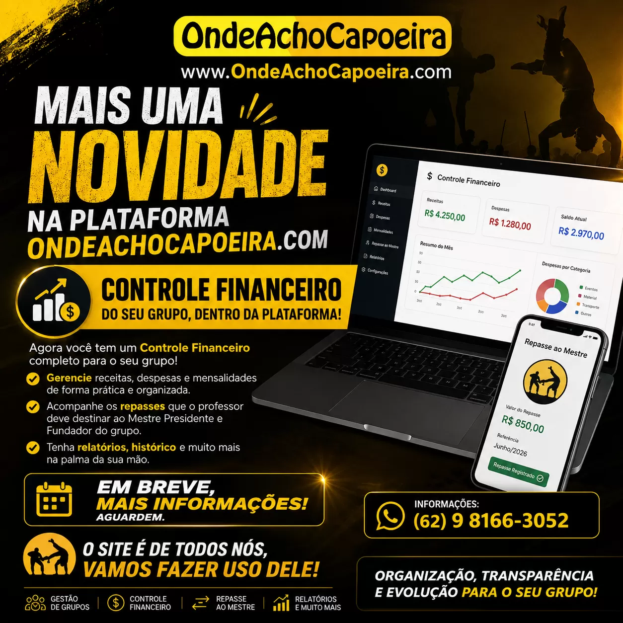 Cartaz da notícia Novidade na Plataforma - Controle Financeiro completo