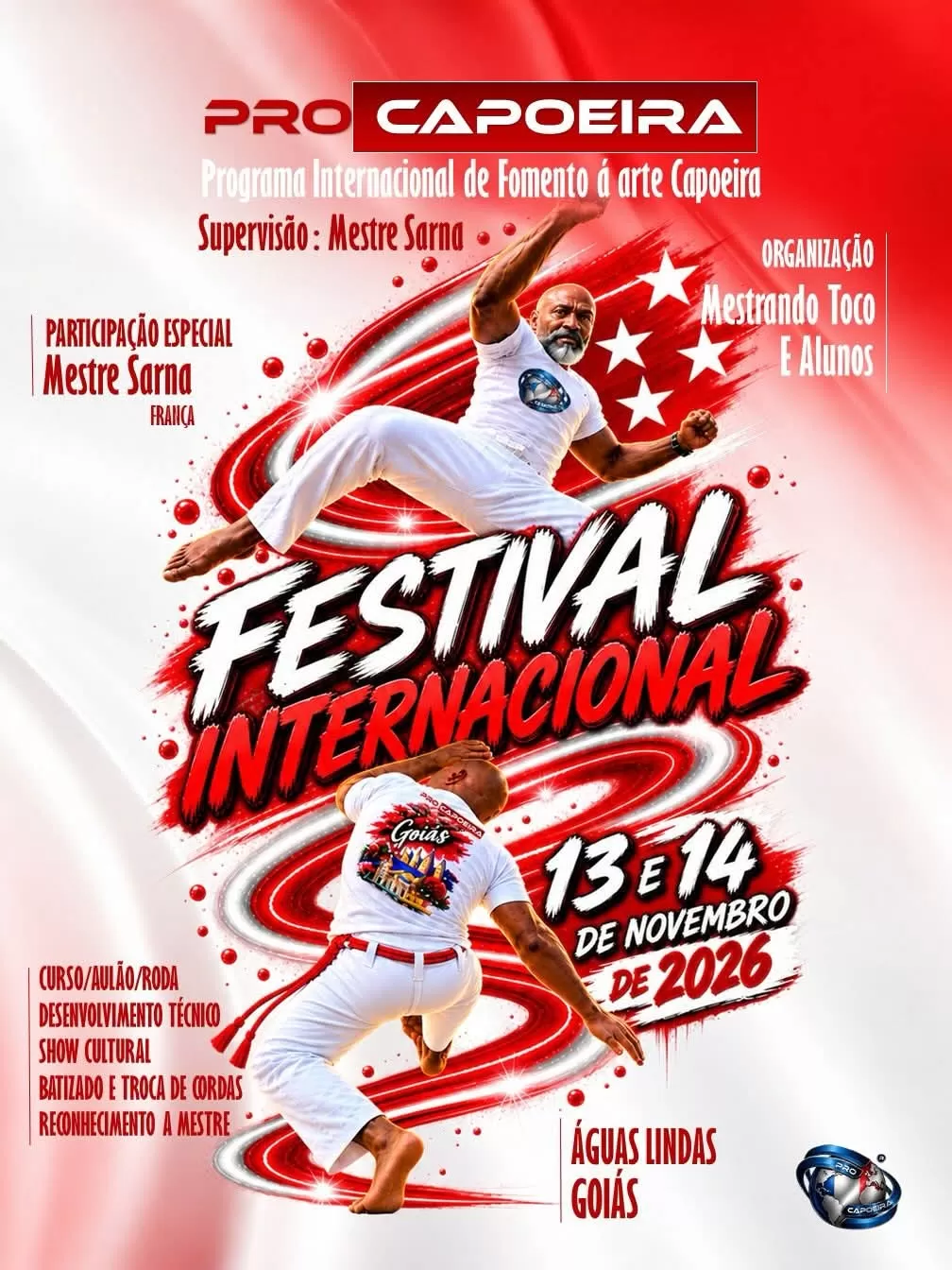 Cartaz da notícia Festival Internacional de Capoeira - 13 e 14/11/2026