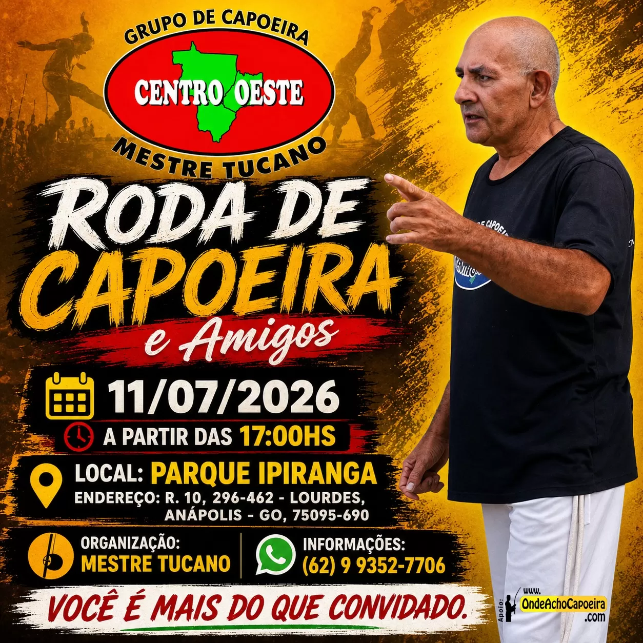 Cartaz da roda Roda de Capoeira e Amigos